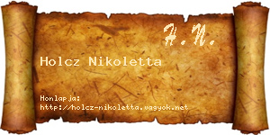 Holcz Nikoletta névjegykártya